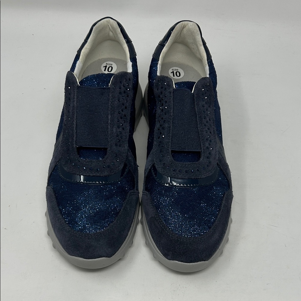 NWOT Geox  Sparkling Navy Slip-On Sneakers